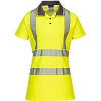 Portwest LW72 Women's Pro Polo Shirt Yellow & Grey Medium
