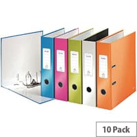 Leitz 180 Wow 80mm Assorted A4 Lever Arch File Pack of 10 10050099