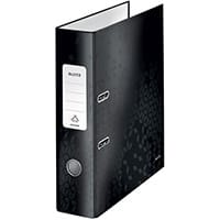 Leitz 180 WOW Lever Arch File A4 80mm Black Pack of 10 10050095