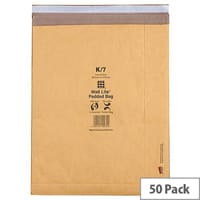 Mail Lite Padded Postal Bags Size J/6 314x450mm Gold Pack of 50