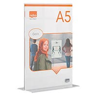 Nobo A5 Counter Top Acrylic Freestanding Poster Frame Clear 1915595