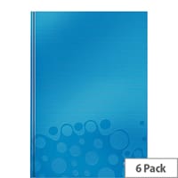 Leitz WOW Hardcover Notebook A4 Blue Pack of 6