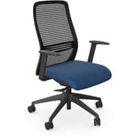 NV Ergonomic Posture Office Chair - Contoured Breathable Mesh Back - Adjustable Lumbar Support - Black Frame - Navy Blue Seat