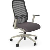 NV Ergonomic Posture Office Chair - Contoured Breathable Mesh Back - Adjustable Lumbar Support - White Frame - Grey Seat