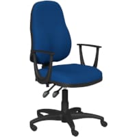 OA Series High Back Operator Office Chair Blue Fabric with Fixed Arms
