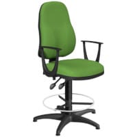 OA Series High Back Draughtsman Chair Bespoke Camira Blazer Wool with Fixed Arms Arms 535-665mm High Base with Chrome Footring & Glides