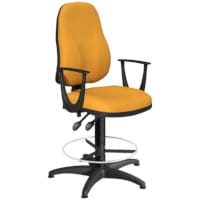 OA Series High Back Draughtsman Chair Bespoke Camira Xtreme Fabric with Fixed Arms Arms 535-665mm High Base with Chrome Footring & Glides