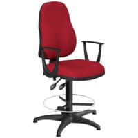 OA Series High Back Draughtsman Chair Bespoke Evert Fabric with Fixed Arms Arms 535-665mm High Base with Chrome Footring & Glides