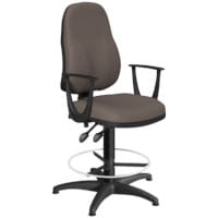OA Series High Back Draughtsman Chair Bespoke Lotus PU with Fixed Arms Arms 535-665mm High Base with Chrome Footring & Glides