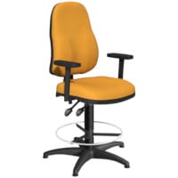 OA Series High Back Draughtsman Chair Bespoke Camira Xtreme Fabric with Height Adjustable Arms 535-665mm High Base with Chrome Footring & Glides