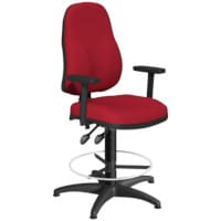 OA Series High Back Draughtsman Chair Bespoke Evert Fabric with Height Adjustable Arms 535-665mm High Base with Chrome Footring & Glides