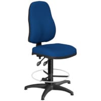 OA Series High Back Draughtsman Chair Blue Fabric 535-665mm High Base with Chrome Footring & Glides