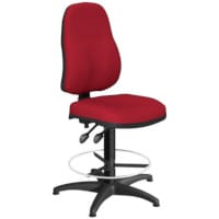 OA Series High Back Draughtsman Chair Bespoke Evert Fabric 535-665mm High Base with Chrome Footring & Glides