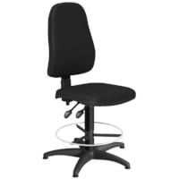 OA Series High Back Draughtsman Chair Black Vinyl 535-665mm High Base with Chrome Footring & Glides