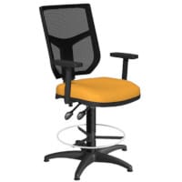 OA Series Draughtsman Chair with Adjustable Black Mesh Back Adjustable Arms & Bespoke Camira Xtreme Fabric Seat 535-665mm High Base with Chrome Footring & Glides