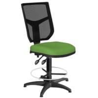 OA Series Draughtsman Chair with Adjustable Black Mesh Back & Bespoke Camira Blazer Wool Seat 535-665mm High Base with Chrome Footring & Glides