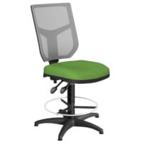 OA Series Draughtsman Chair with Adjustable Grey Mesh Back & Bespoke Camira Blazer Wool Seat 535-665mm High Base with Chrome Footring & Glides