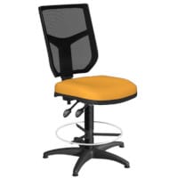 OA Series Draughtsman Chair with Adjustable Black Mesh Back Bespoke Camira Xtreme Fabric Seat 535-665mm High Base with Chrome Footring & Glides