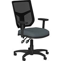 OA Series Mesh Back Office Chair with Adjustable Black Mesh Back Adjustable Arms & Graphite Evert Fabric Seat