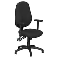 O.B Series Office Chair Fabric Seat Black Base & Adjustable Arms Black