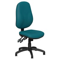 O.B Series Office Chair Leather Look Seat Black Base Peacock Blue