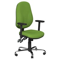 O.B Series Office Chair Fabric Seat Chrome Base & Adjustable Arms Green