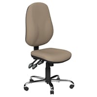 O.B Series Office Chair Fabric Seat Chrome Base Coffee Brown