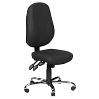 O.B Series Office Chair Leather Look Seat Chrome Base Black
