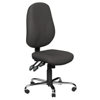 O.B Series Office Chair Leather Look Seat Chrome Base Graphite
