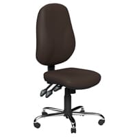 O.B Series Office Chair Leather Look Seat Chrome Base Brown