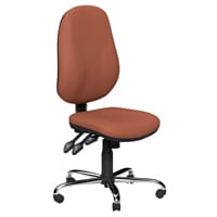 O.B Series Office Chair Leather Look Seat Chrome Base Rustic Brown
