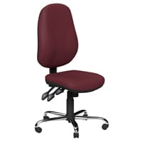 O.B Series Office Chair Leather Look Seat Chrome Base Maroon