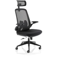 Sigma Executive Mesh Chair With Folding Arms in BLACK