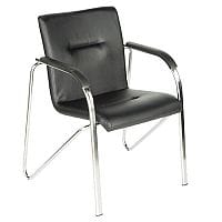 Black Leather Look Boardroom Stacking Chair Sandy