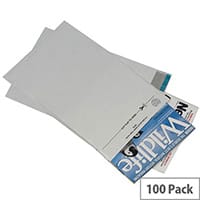 GoSecure Lightweight 595x430mm Grey Polythene Protective Envelopes Pack of 100