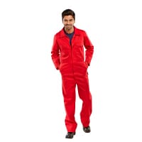 Beeswift Boilersuit Work Overall Size 46 Red - Heavy-Duty Coverall for Industrial Work Ref PCBSRE46