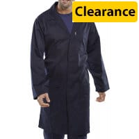 Beeswift Lab Coat Polycotton with 3 Pockets Extra Large Navy Ref 57014