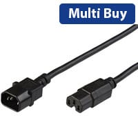 Microconnect Power Cable - Black, 2m, C14 to C15 Coupler