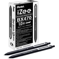 Pentel iZee Retractable Ballpoint Pen 1.0mm Black Pack of 12 BX470-A