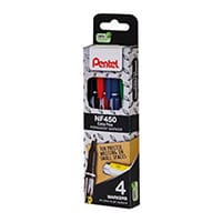 Pentel Permanent Marker Fine Assorted Pack of 4 YNF450/4-M
