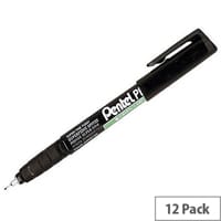 Pentel Black Superfine Permanent Marker 0.4mm Pack of 12