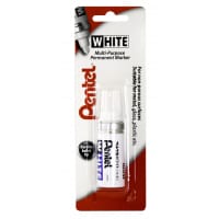 Pentel 100W White Permanent Marker Bullet Tip Broad Pack 12
