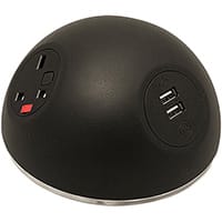 Pluto Domed On-surface Power Module with 2 x UK Sockets, 1 x TUF (A&C connectors) USB Charger - Hot Pink