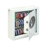 Phoenix Cygnus Key Deposit Safe White - 30 Key Hooks, Electronic Lock, Durable Steel, Deposit Slots, Wall Mountable KS0031E