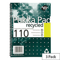 Pukka Pad A4 Notebook Recycled 100 Pages Pack 3