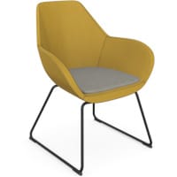 Profim Fan 10V Armchair with Cushion and Black Cantilever Base with Medley Seat Fabric 62054 with Contrasting Stitching
