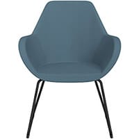 Fan Armchair with Cantilever Legs Light Aqua Sprint Fabric Seat & Black Base with Felt Glides for Hard Floors - Perfect Seating Solution for Breakout, Reception Areas & Boardroom