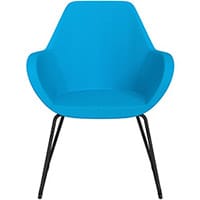 Fan Armchair with Cantilever Legs Sky Blue Sprint Fabric Seat & Black Base with Felt Glides for Hard Floors - Perfect Seating Solution for Breakout, Reception Areas & Boardroom