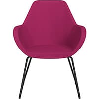 Fan Armchair with Cantilever Legs Pink Sprint Fabric Seat & Black Base with Felt Glides for Hard Floors - Perfect Seating Solution for Breakout, Reception Areas & Boardroom