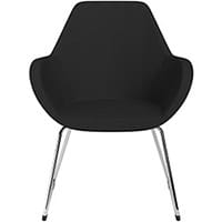 Fan Armchair with Cantilever Legs Black Sprint Fabric Seat & Chrome Base with Felt Glides for Hard Floors - Perfect Seating Solution for Breakout, Reception Areas & Boardroom